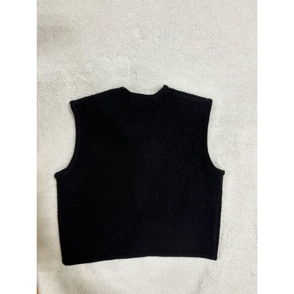 Tally-Ho 100% Wool Vest Lg Black Toggle Closure Classic Minimalist Sweater Vest - Picture 4 of 7